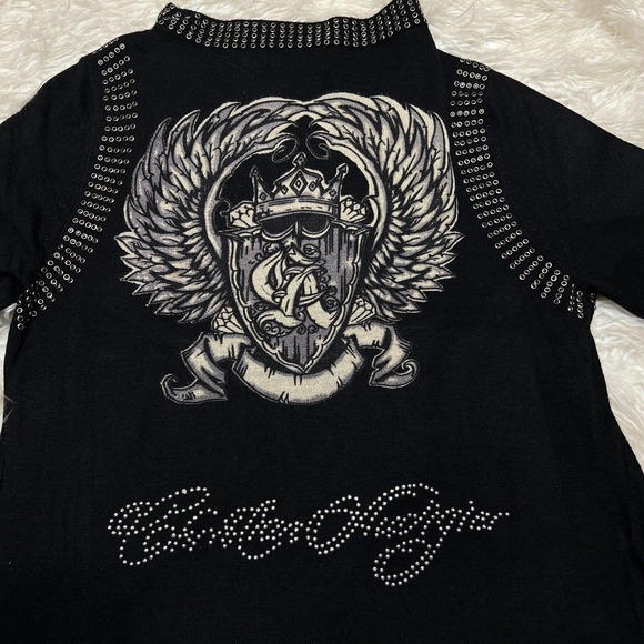 CHRISTIAN AUDIGIER STUDDED FLY AWAY CARDIGAN SWEATER CREST - Picture 7 of 8